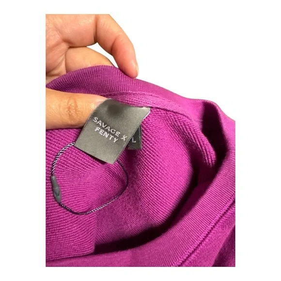 Savage X Fenty Purple Logo Crewneck Sweatshirt Size L - Picture 3 of 5